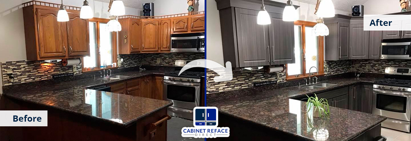 Mims Cabinet Refacing Before and After With Wooden Cabinets Turning to White Modern Cabinets